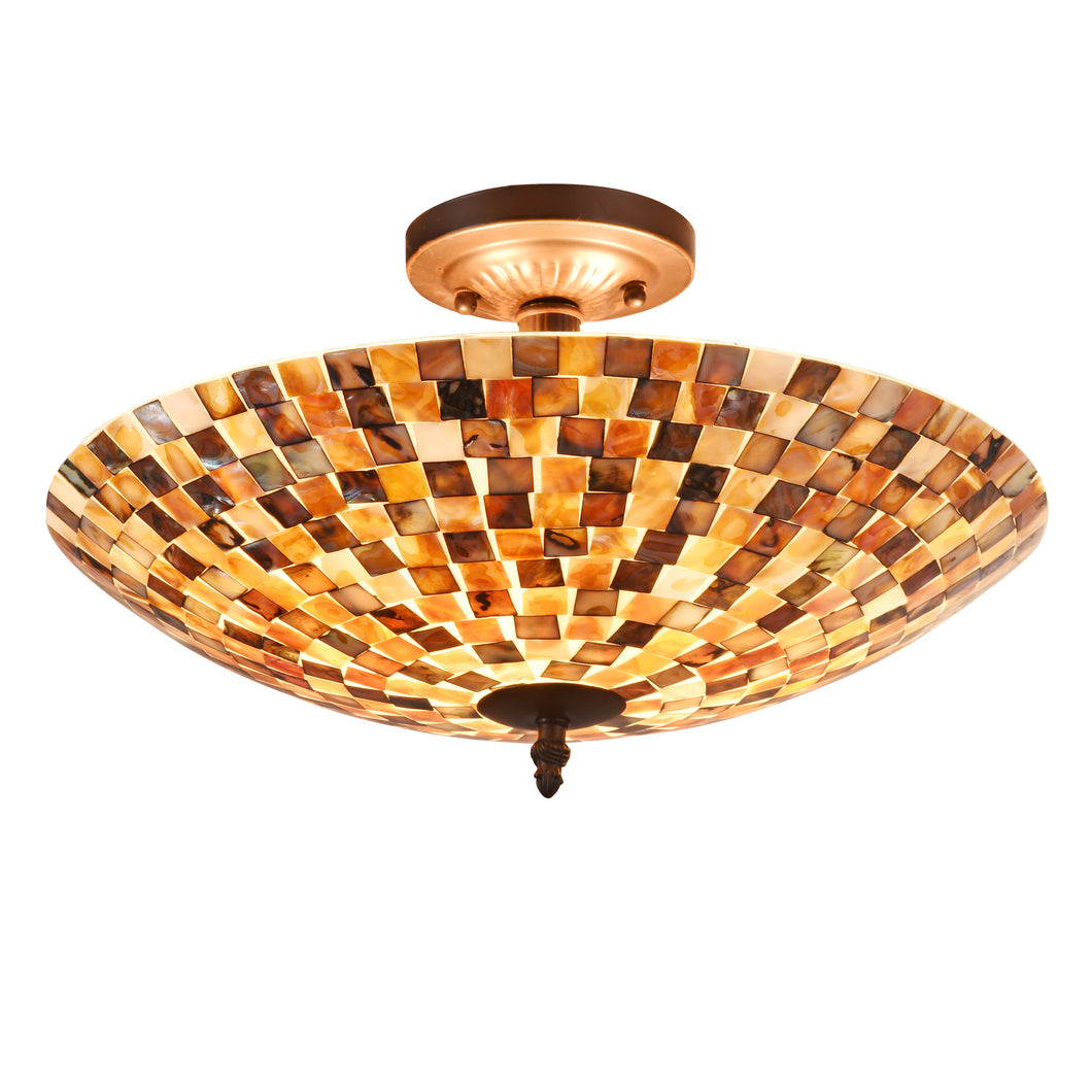 RADIANCE goods Mosaic 2 Light Seashell Semi-Flush Ceiling Mount 16