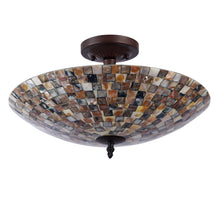 Load image into Gallery viewer, RADIANCE goods Mosaic 2 Light Seashell Semi-Flush Ceiling Mount 16&quot; Wide
