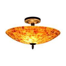 Load image into Gallery viewer, RADIANCE goods Mosaic 2 Light Seashell Semi-Flush Ceiling Mount 16&quot; Wide
