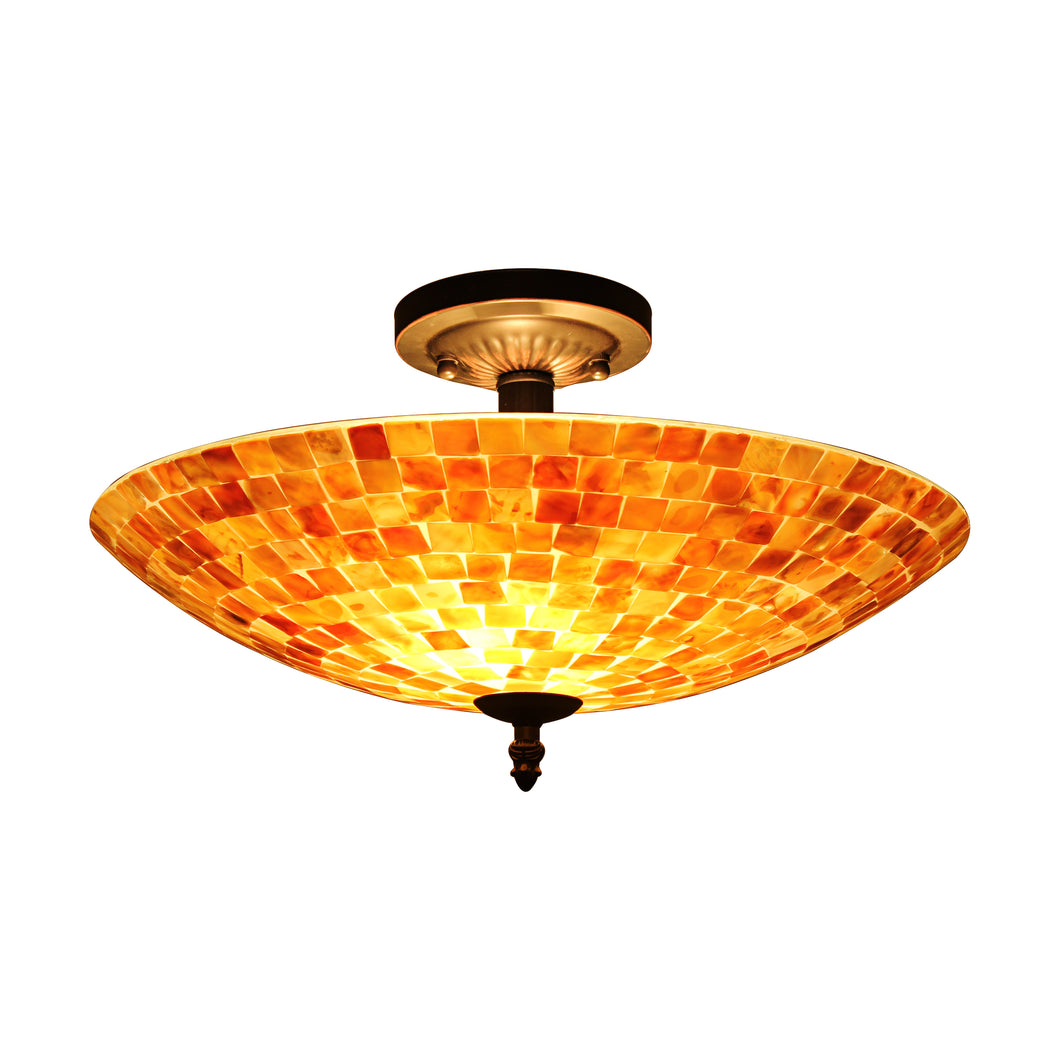 RADIANCE goods Mosaic 2 Light Seashell Semi-Flush Ceiling Mount 16