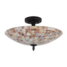 Load image into Gallery viewer, RADIANCE goods Mosaic 2 Light Seashell Semi-Flush Ceiling Mount 16&quot; Wide
