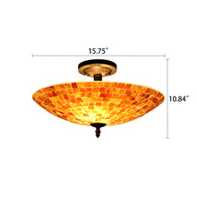 Load image into Gallery viewer, RADIANCE goods Mosaic 2 Light Seashell Semi-Flush Ceiling Mount 16&quot; Wide
