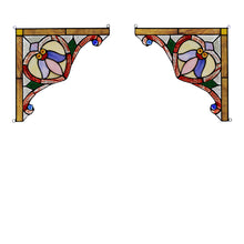 Load image into Gallery viewer, RADIANCE goods 2 Pieces Victorian Stained Glass Window Panel 9.8&quot;x9.8&quot;
