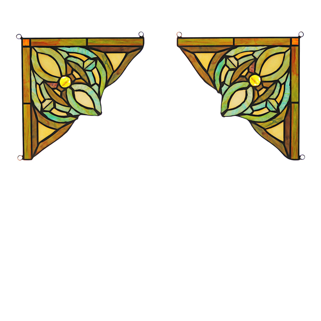 RADIANCE goods 2 Pieces Victorian Stained Glass Window Panel 8