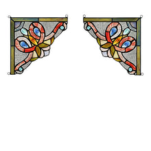 Load image into Gallery viewer, RADIANCE goods 2 Pieces Victorian Stained Glass Window Panel 8&quot;x8&quot;
