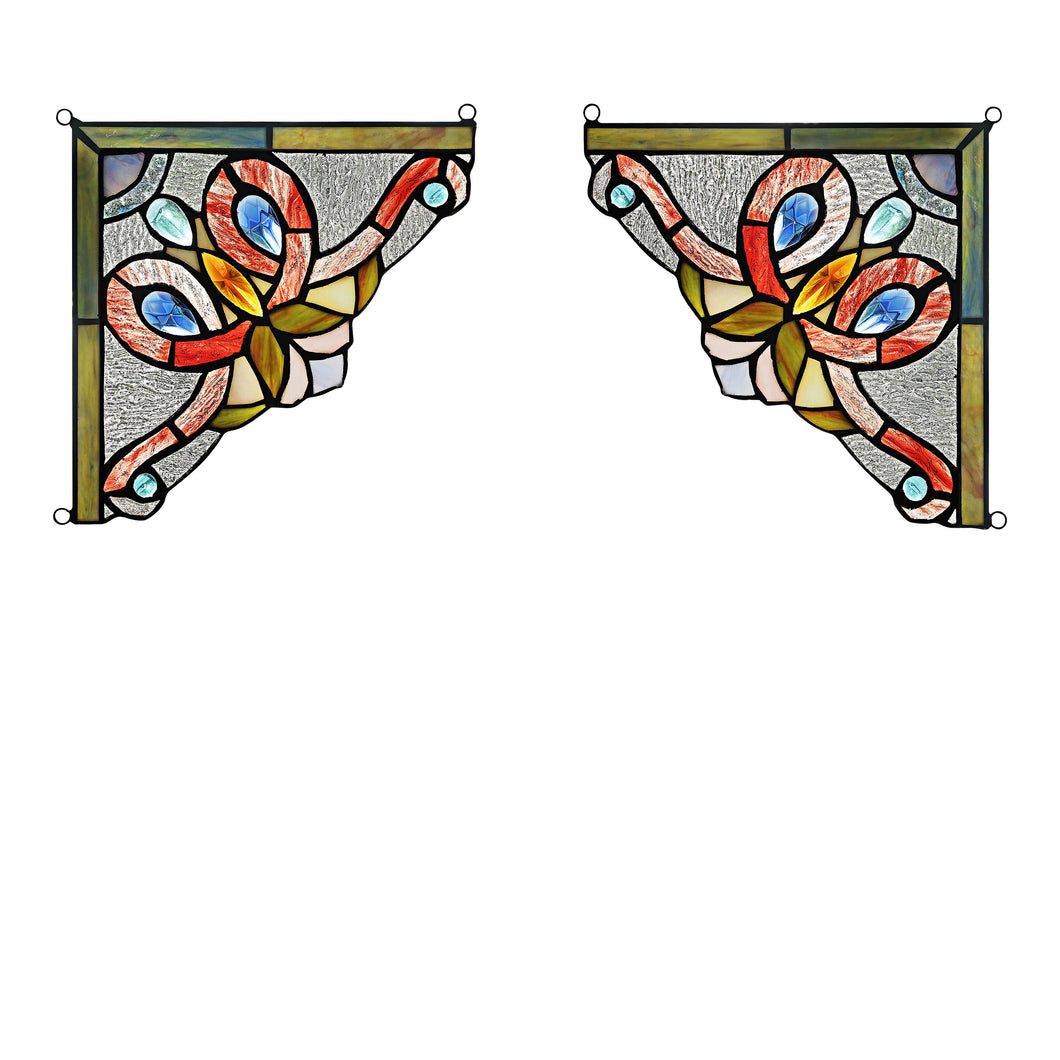 RADIANCE goods 2 Pieces Victorian Stained Glass Window Panel 8