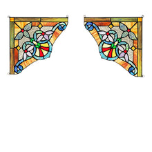 Load image into Gallery viewer, RADIANCE goods 2 Pieces Victorian Stained Glass Window Panel 9.8&quot;x9.8&quot;
