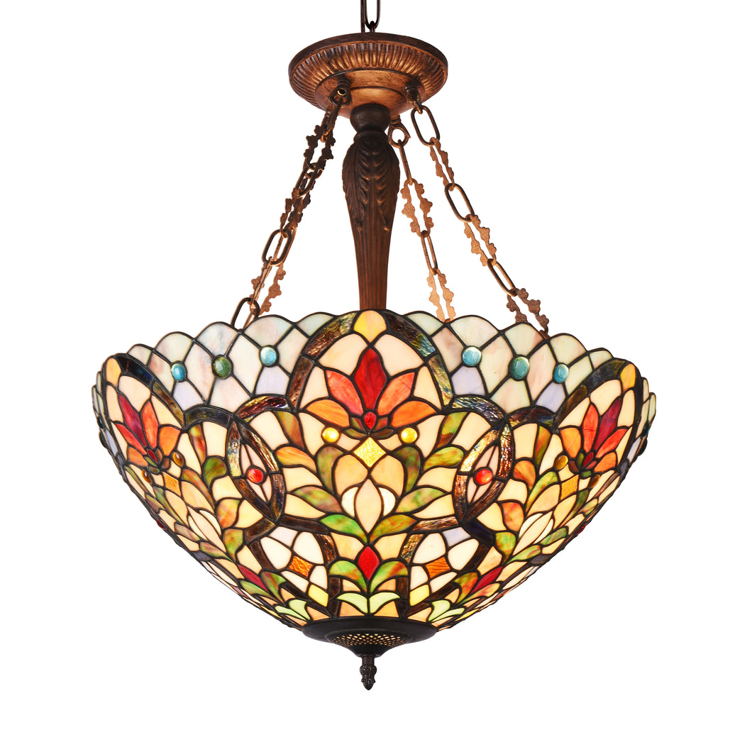 RADIANCE goods Floral-Style 3 Light Inverted Ceiling Pendant 21