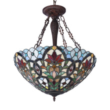Load image into Gallery viewer, RADIANCE goods Floral-Style 3 Light Inverted Ceiling Pendant 21&quot; Shade
