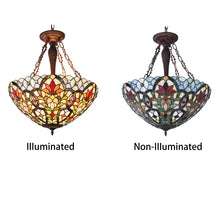 Load image into Gallery viewer, RADIANCE goods Floral-Style 3 Light Inverted Ceiling Pendant 21&quot; Shade
