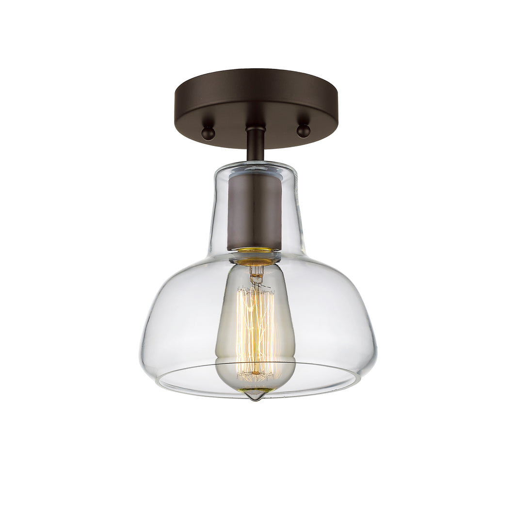 RADIANCE goods 1 Light Rubbed Bronze Semi-Flush Ceiling Mount 7