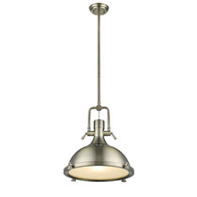 Load image into Gallery viewer, RADIANCE goods Industrial 1 Light Antique Brass Ceiling Pendant 18&quot; Wide
