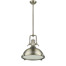 Load image into Gallery viewer, RADIANCE goods Industrial 1 Light Antique Brass Ceiling Pendant 18&quot; Wide
