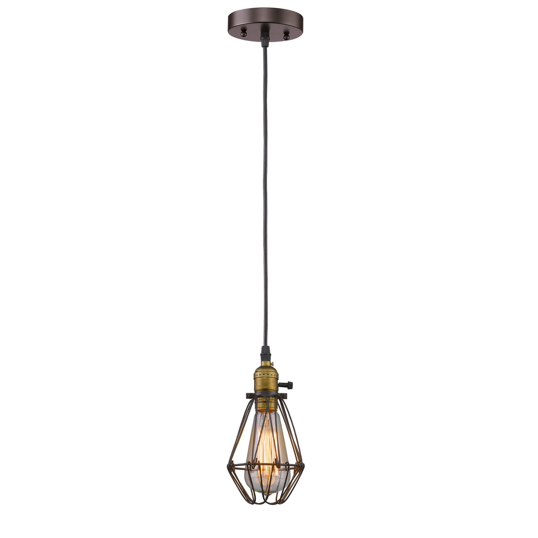 RADIANCE goods Industrial 1 Light Rubbed Bronze Ceiling Pendant 8