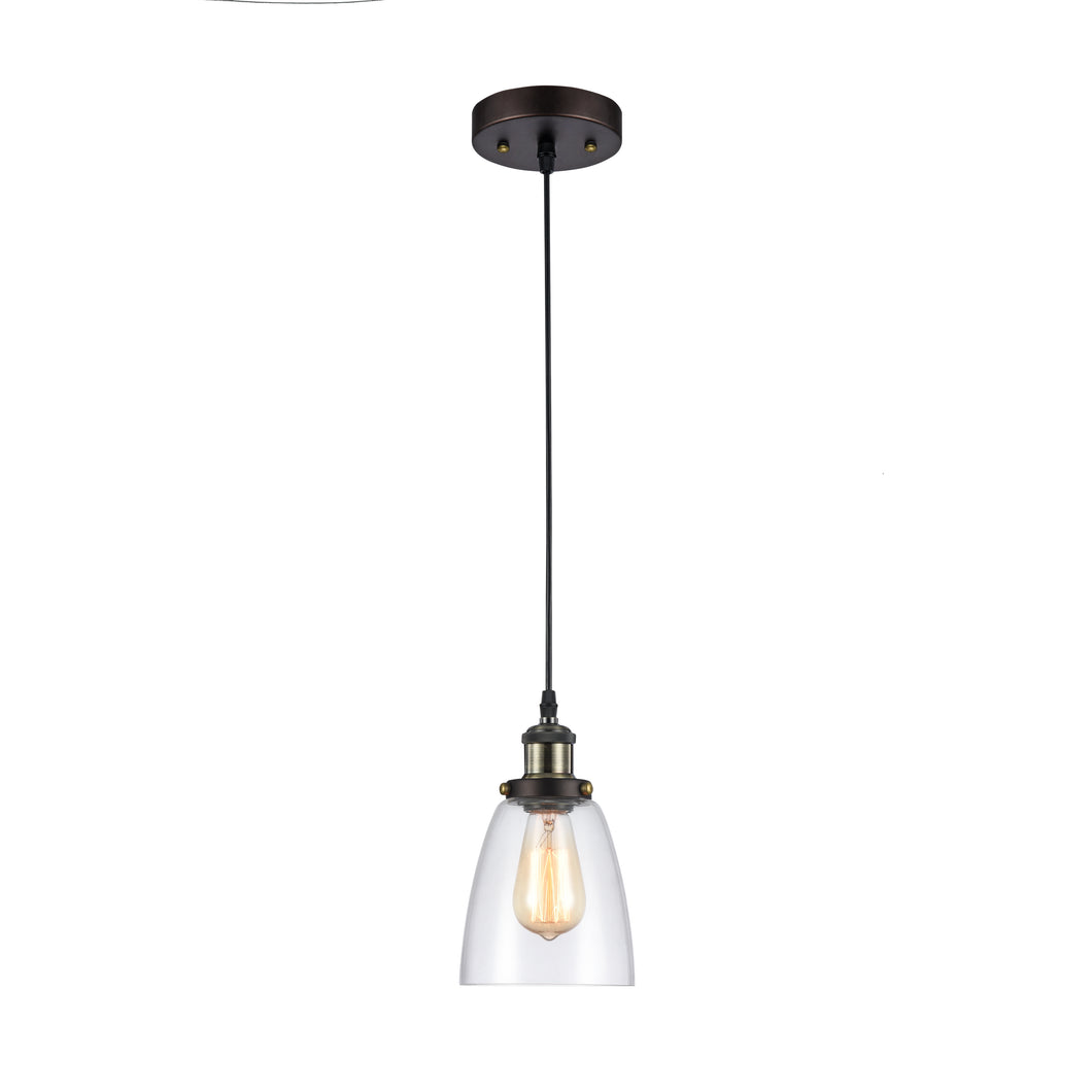 RADIANCE goods Industrial 1 Light Rubbed Bronze Ceiling Pendant 6