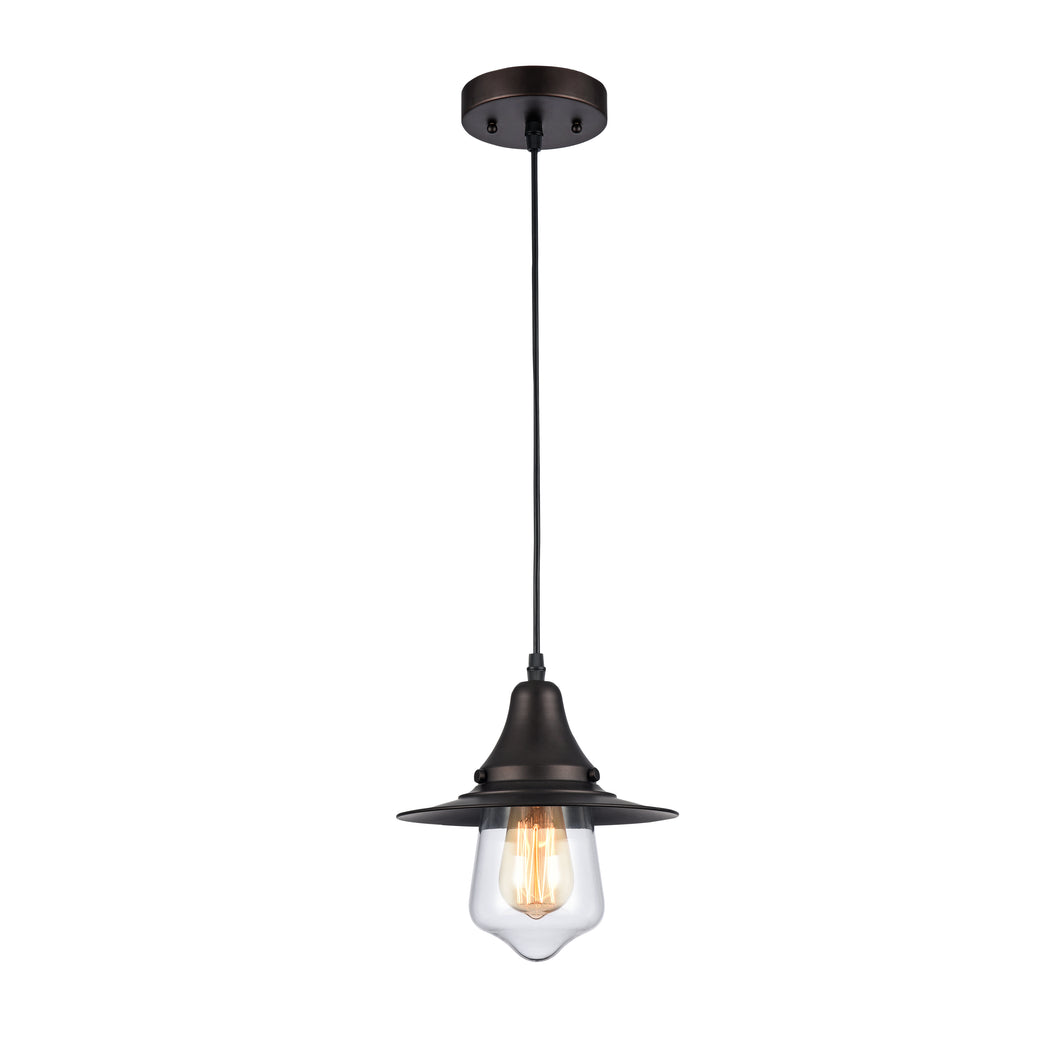 RADIANCE goods Industrial 1 Light Rubbed Bronze Ceiling Pendant 9