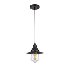 Load image into Gallery viewer, RADIANCE goods Industrial 1 Light Rubbed Bronze Ceiling Pendant 9&quot; Wide
