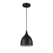 Load image into Gallery viewer, RADIANCE goods Industrial 1 Light Matt Black Ceiling Pendant 7&quot; Wide
