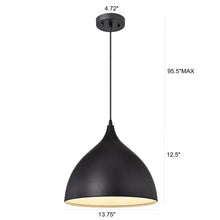 Load image into Gallery viewer, RADIANCE goods Industrial 1 Light Textured Black Ceiling Pendant 14&quot; Wide
