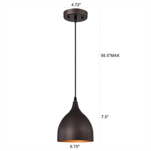 Load image into Gallery viewer, RADIANCE goods Industrial 1 Light Oil Rubbed Bronze Ceiling Pendant 7&quot; Wide

