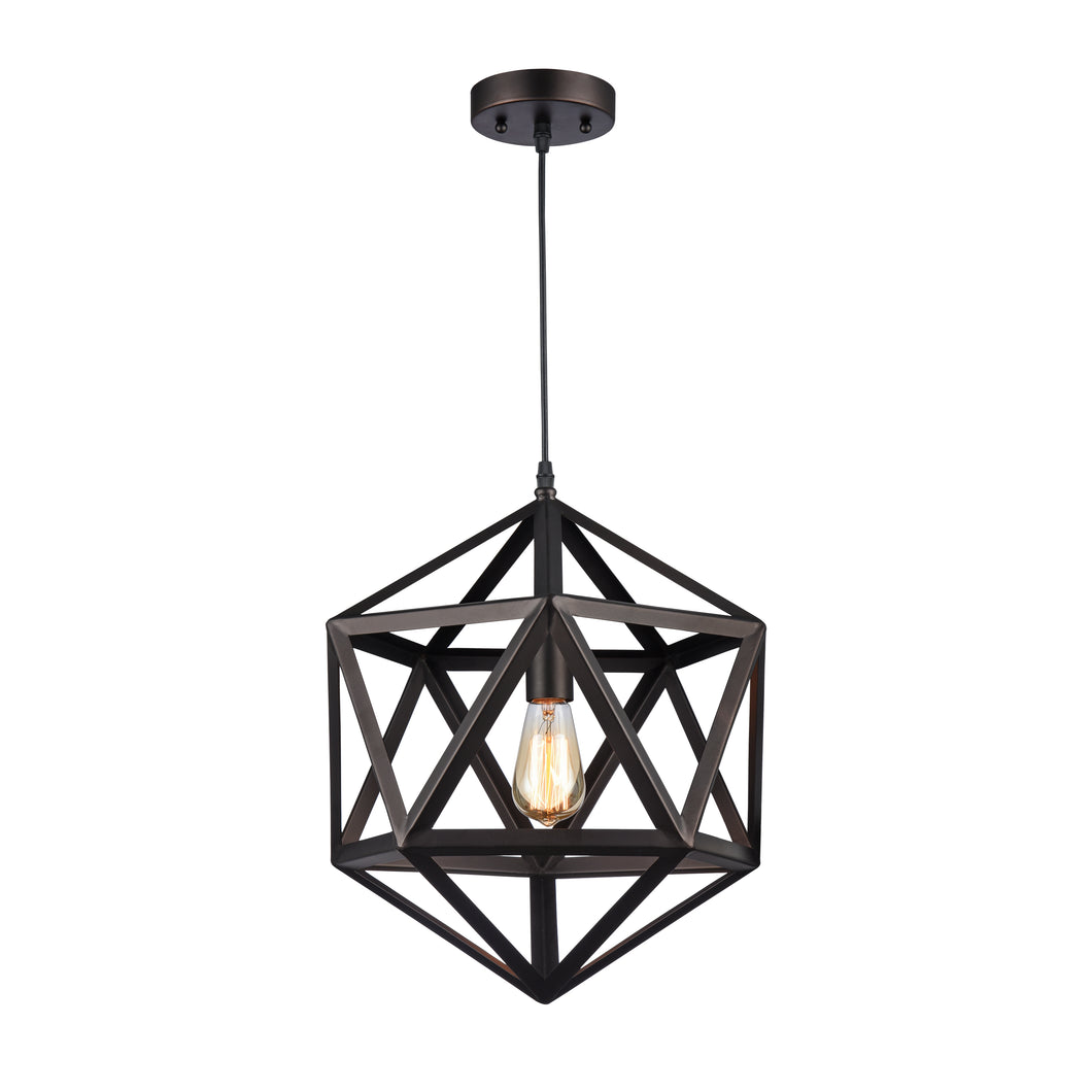 RADIANCE goods Industrial 1 Light Rubbed Bronze Ceiling Pendant 16