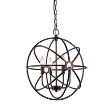 Load image into Gallery viewer, RADIANCE goods Industrial 4 Light Rubbed Bronze Ceiling Pendant 16&quot; Wide

