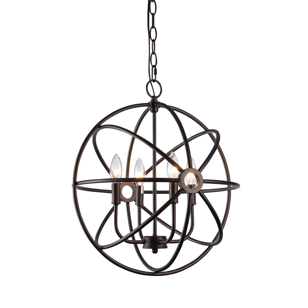 RADIANCE goods Industrial 4 Light Rubbed Bronze Ceiling Pendant 16
