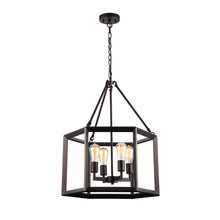 Load image into Gallery viewer, RADIANCE goods Industrial 4 Light Rubbed Bronze Ceiling Pendant 21&quot; Wide
