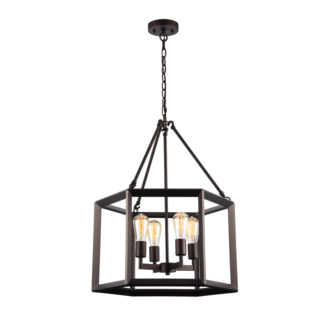RADIANCE goods Industrial 4 Light Rubbed Bronze Ceiling Pendant 21