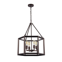 Load image into Gallery viewer, RADIANCE goods Industrial 4 Light Rubbed Bronze Ceiling Pendant 21&quot; Wide
