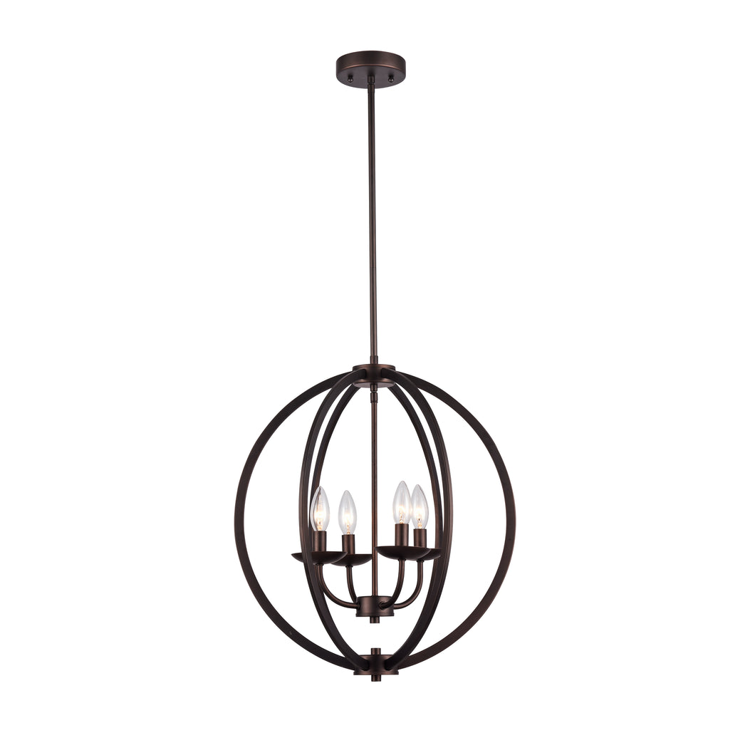 RADIANCE goods Industrial 4 Light Rubbed Bronze Ceiling Pendant 18