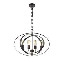 Load image into Gallery viewer, RADIANCE goods Industrial 4 Light Rubbed Bronze Ceiling Pendant 24&quot; Wide
