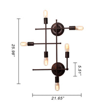 Load image into Gallery viewer, RADIANCE goods 6 Light Oil Rubbed Bronze Wall Sconce 26&quot; Wide
