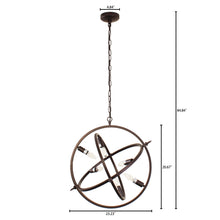 Load image into Gallery viewer, RADIANCE goods Industrial 6 Light Oil Rubbed Bronze Ceiling Pendant 20&quot; Wide

