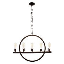 Load image into Gallery viewer, RADIANCE goods Farmhouse 5 Light Oil Rubbed Bronze Ceiling Pendant 32&quot; Wide
