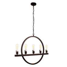 Load image into Gallery viewer, RADIANCE goods Farmhouse 5 Light Oil Rubbed Bronze Ceiling Pendant 32&quot; Wide
