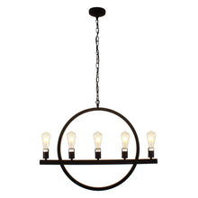 Load image into Gallery viewer, RADIANCE goods Farmhouse 5 Light Oil Rubbed Bronze Ceiling Pendant 32&quot; Wide

