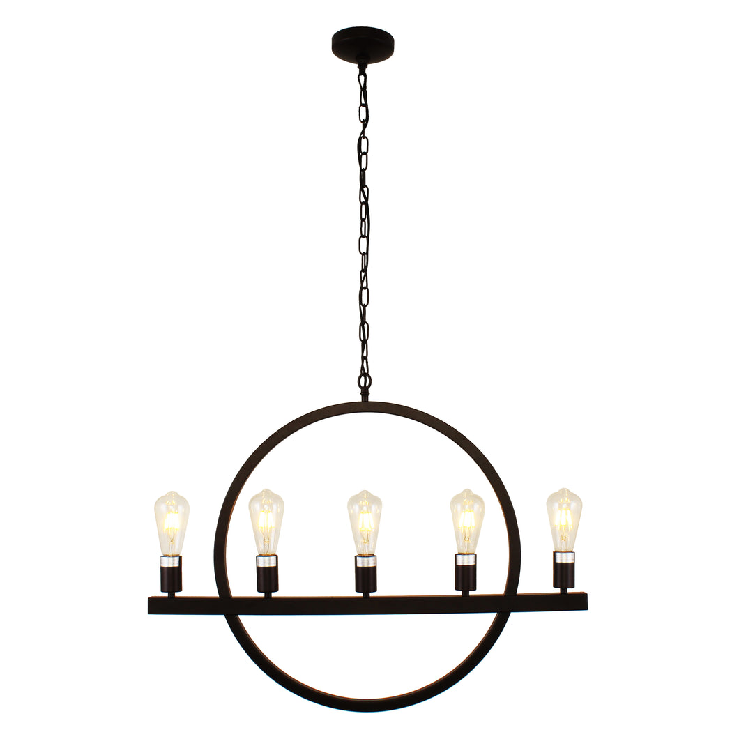 RADIANCE goods Farmhouse 5 Light Oil Rubbed Bronze Ceiling Pendant 32