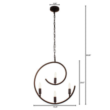 Load image into Gallery viewer, RADIANCE goods Farmhouse 4 Light Oil Rubbed Bronze Ceiling Pendant 20&quot; Wide
