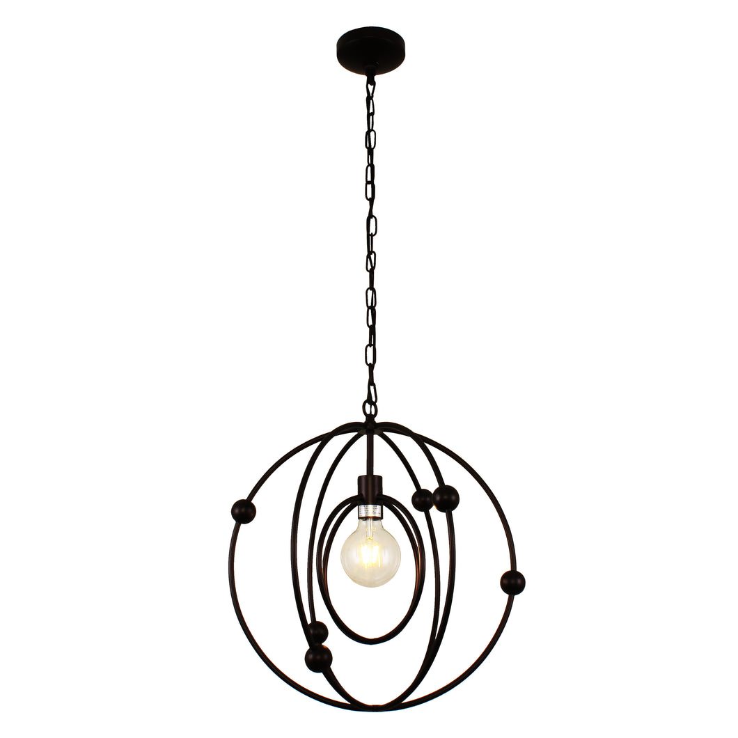 RADIANCE goods Farmhouse 1 Light Oil Rubbed Bronze Ceiling Pendant 18