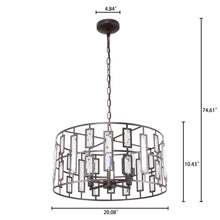 Load image into Gallery viewer, RADIANCE goods Contemporary 4 Light Rubbed Bronze Ceiling Pendant 20&quot; Wide
