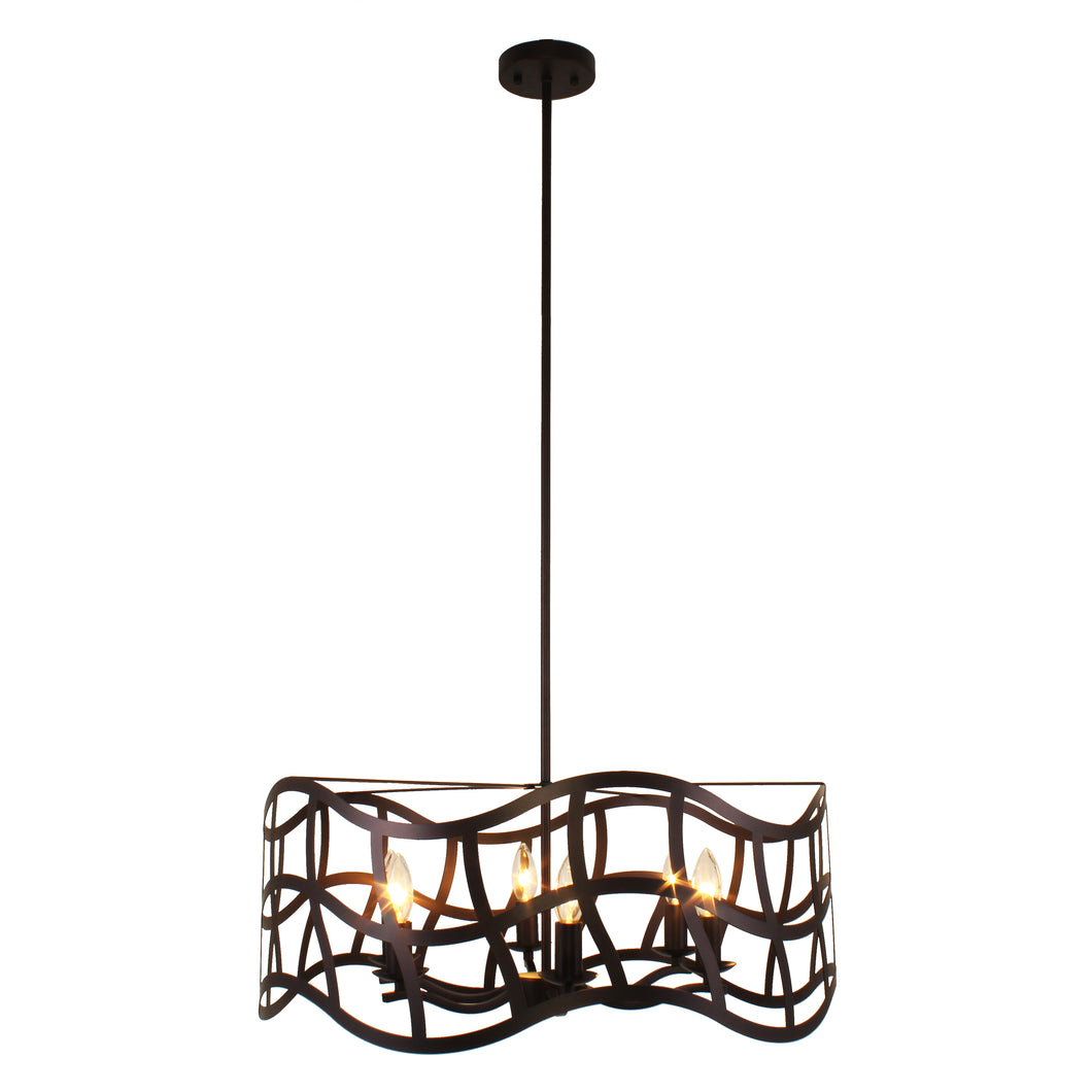 RADIANCE goods Transitional 6 Light Oil Rubbed Bronze Ceiling Pendant 25