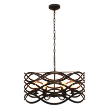 Load image into Gallery viewer, RADIANCE goods Transitional 6 Light Oil Rubbed Bronze Ceiling Pendant 24&quot; Wide
