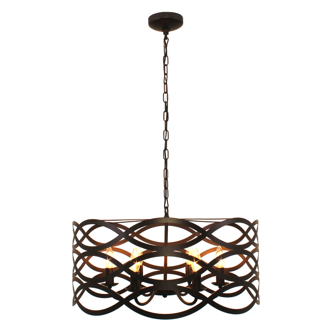 RADIANCE goods Transitional 6 Light Oil Rubbed Bronze Ceiling Pendant 24