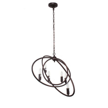 Load image into Gallery viewer, RADIANCE goods Transitional 6 Light Rubbed Bronze Ceiling Pendant 27&quot; Wide
