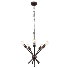 Load image into Gallery viewer, RADIANCE goods Transitional 5 Light Rubbed Bronze Ceiling Pendant 16&quot; Wide

