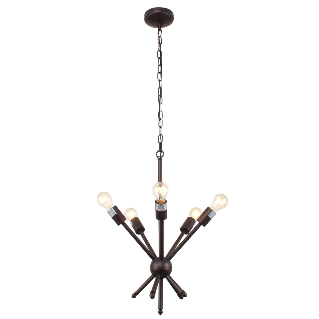 RADIANCE goods Transitional 5 Light Rubbed Bronze Ceiling Pendant 16