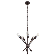 Load image into Gallery viewer, RADIANCE goods Transitional 5 Light Rubbed Bronze Ceiling Pendant 16&quot; Wide

