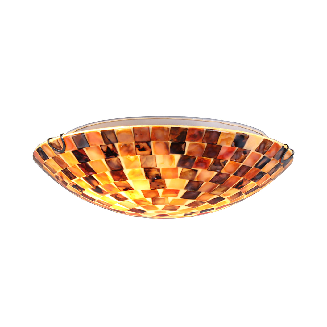 RADIANCE goods Mosaic-Style 2 Light Seashell Flush-Mount Ceiling Fixture 12