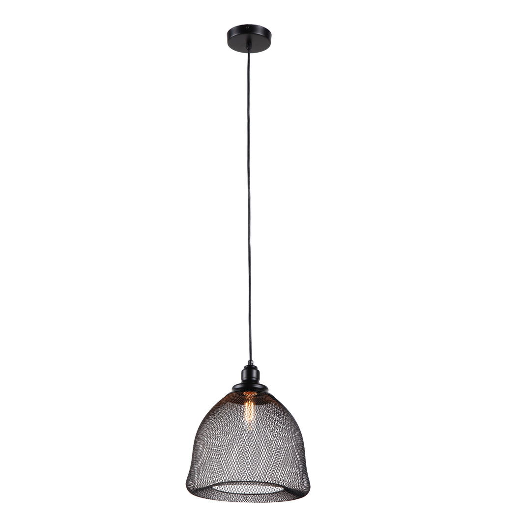RADIANCE goods Industrial 1 Light Textured Black Ceiling Pendant 12